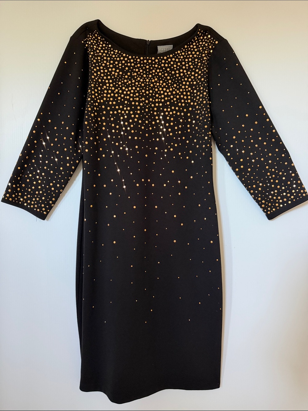 Rabbit Rabbit Rabbit Black Long Sleeve Dress with Gold Stud Embellishments
